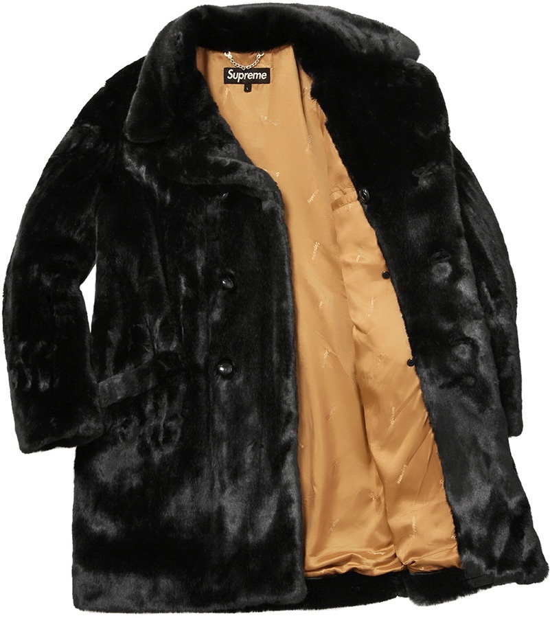 Faux Fur Double-Breasted Coat view 3
